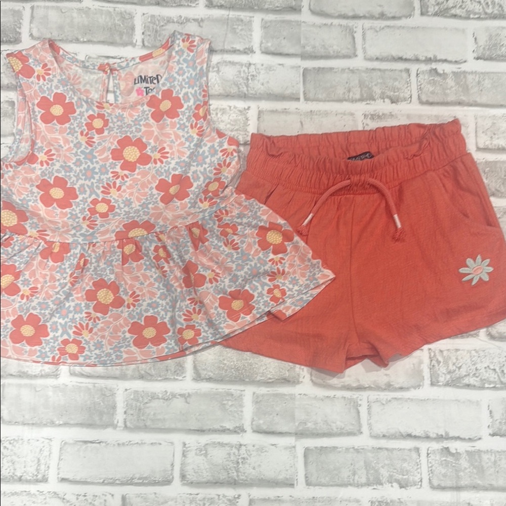 Limited Too Coral Floral Set NWOT